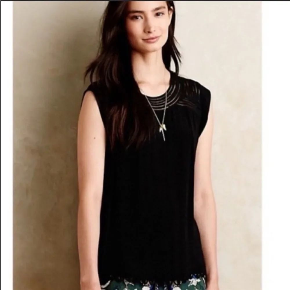 ANTHROPOLOGIE | MEADOW RUE Black Sleeveless Top S